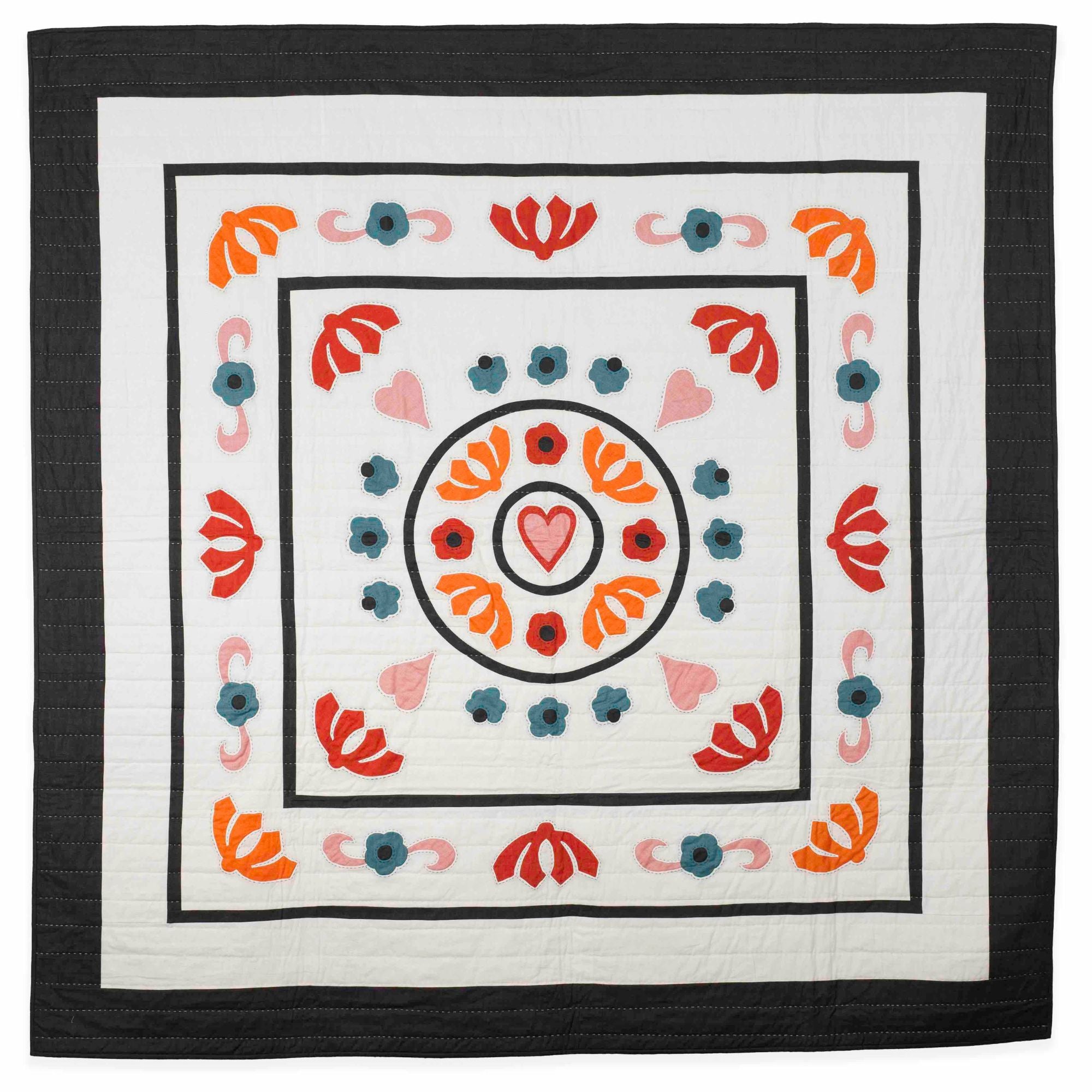 Garden Festival floral appliqué quilt design by Karen Lewis