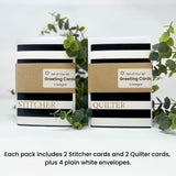 Quilter & Stitcher Greeting Card Set – Pack of 4