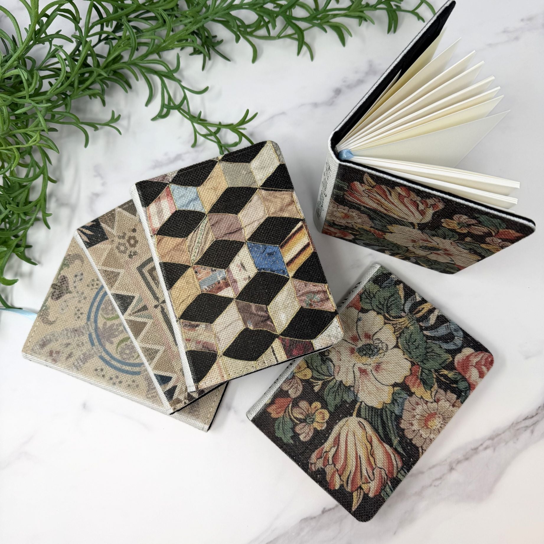 A6 Heritage linen notebooks