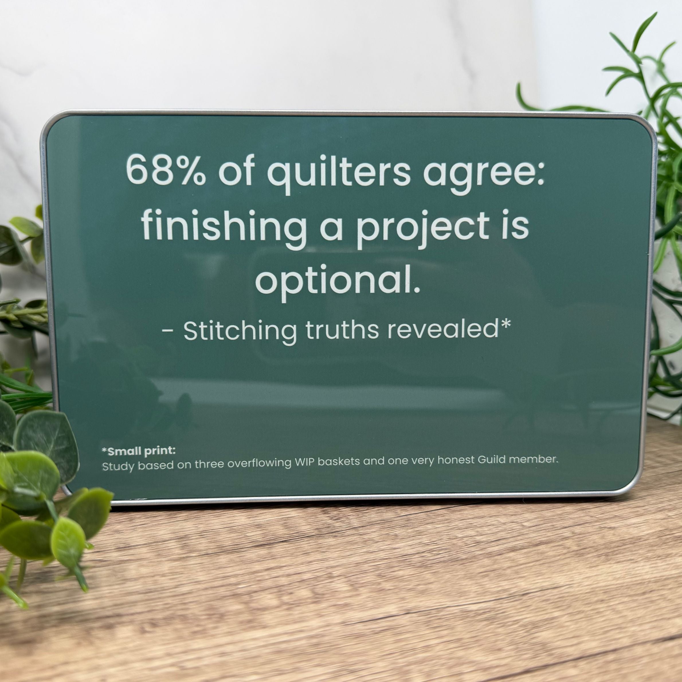 The Highly Questionable Quilting Statistics Tin