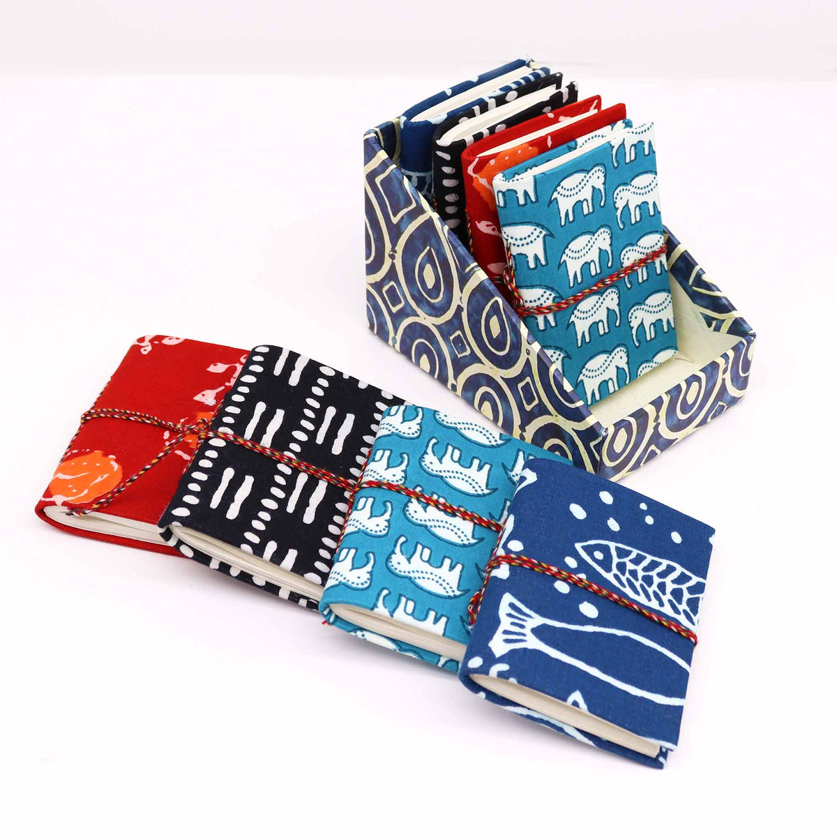 Mini Cotton Bound Notebook - Assorted Block Print