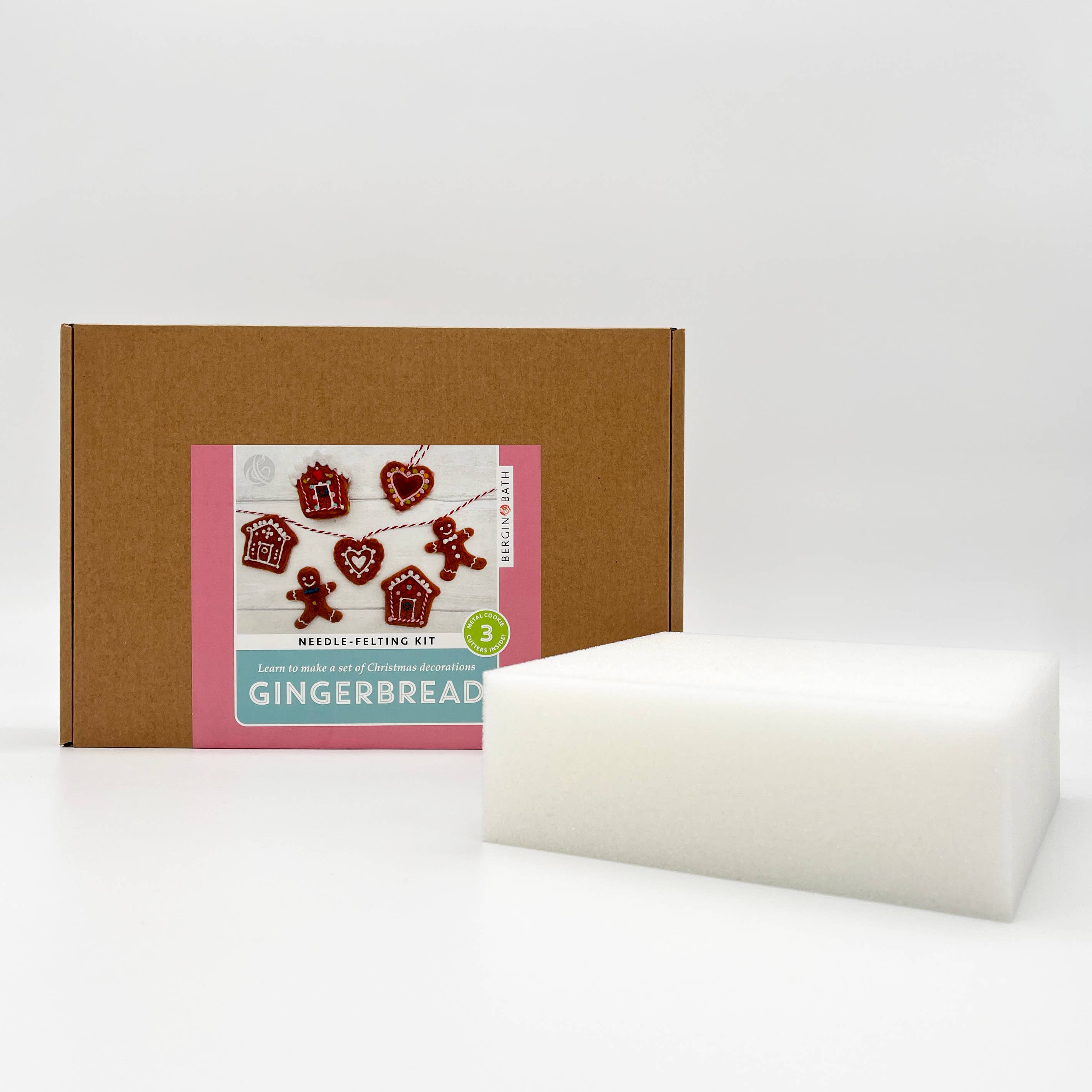 Needle Felting Kit, Gingerbread Decorations. Christmas craft