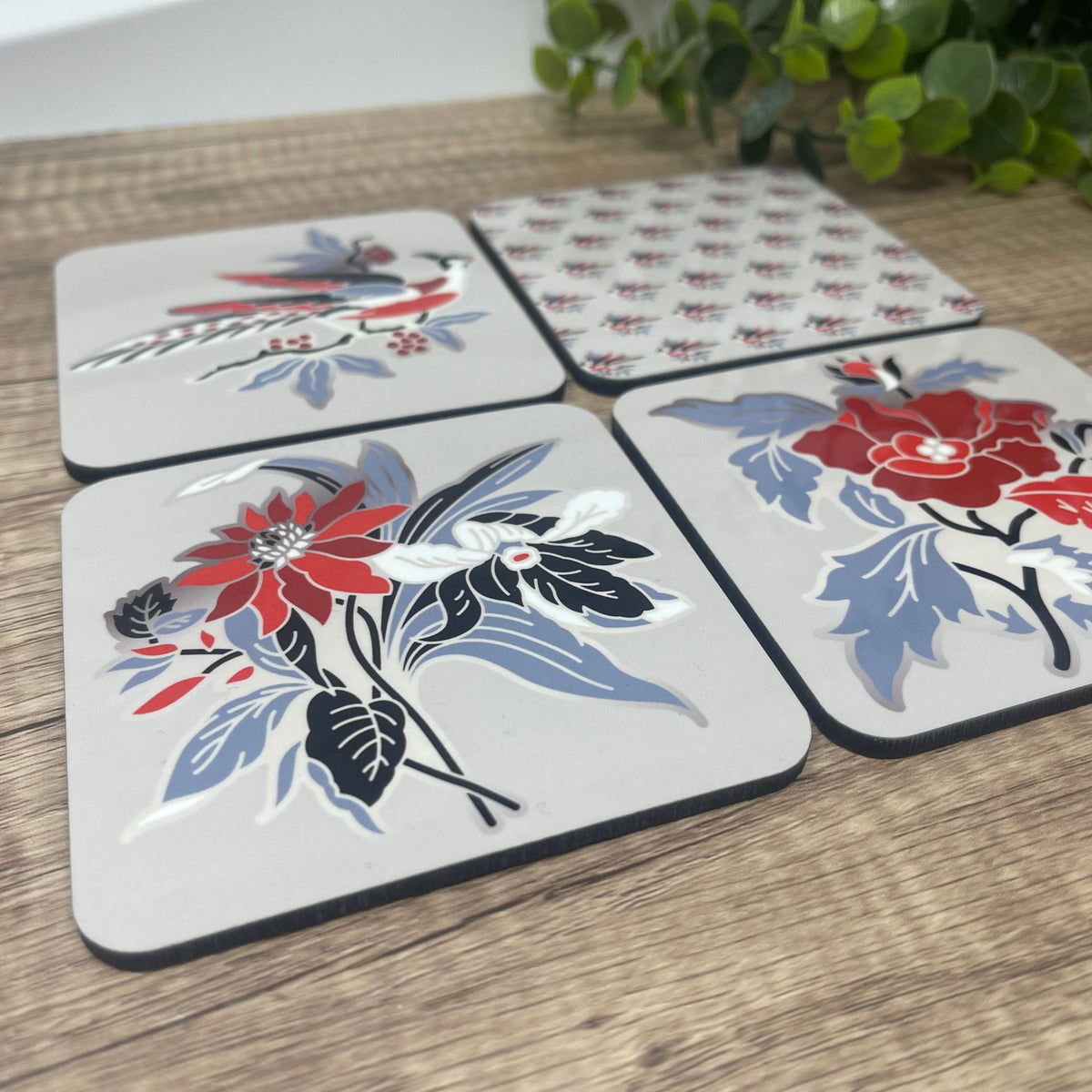 Broderie Perse coasters (set of 4)