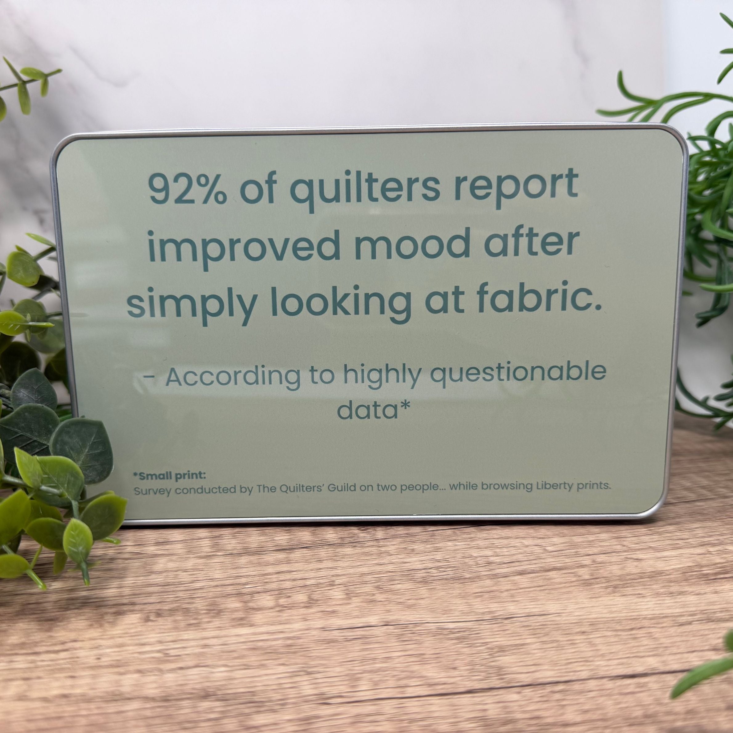 The Highly Questionable Quilting Statistics Tin