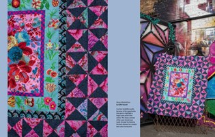 Kaffe Fassett's Quilts in London:  Photographed at Camden Lock Market