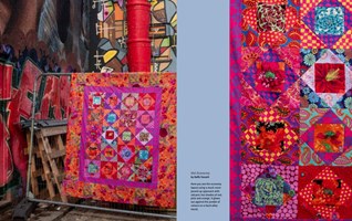 Kaffe Fassett's Quilts in London:  Photographed at Camden Lock Market