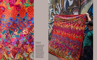 Kaffe Fassett's Quilts in London:  Photographed at Camden Lock Market