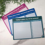 Set of three funny A4 tear-off desk planners from Quiltworks